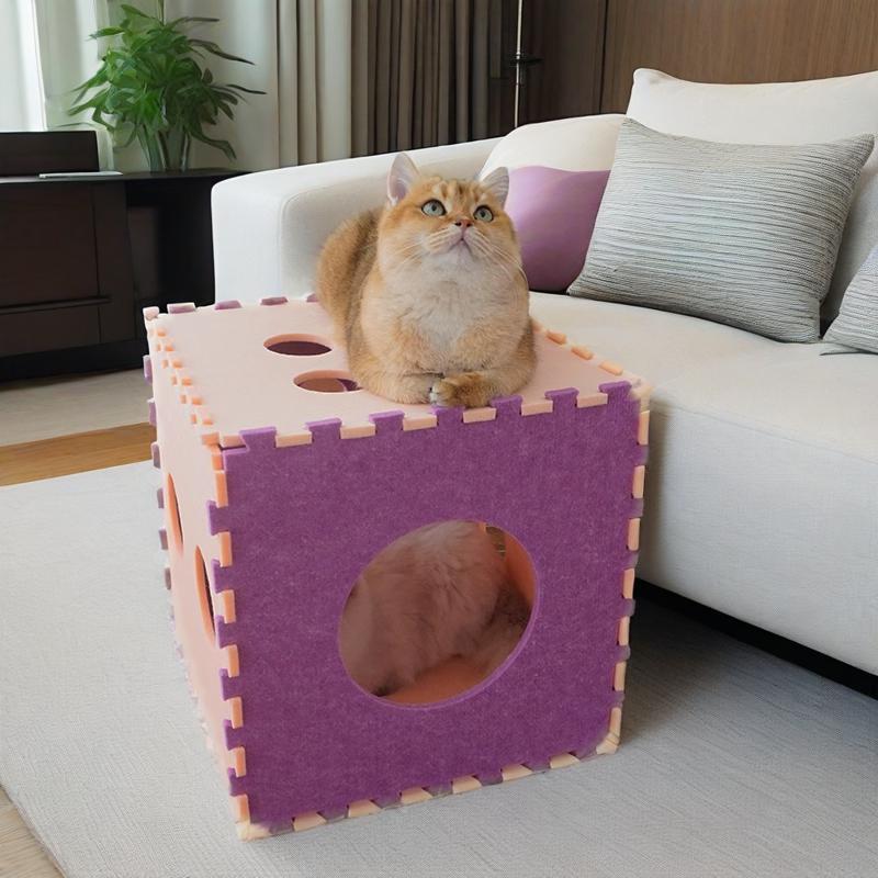 毛毡猫窝猫抓板一体耐磨不掉屑猫屋猫房子新型宠物窝双层猫咪窝|undefined