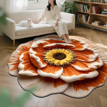 跨境立体大花水晶绒地垫衣帽间隔凉垫儿童房地毯沙发茶几装饰地毯