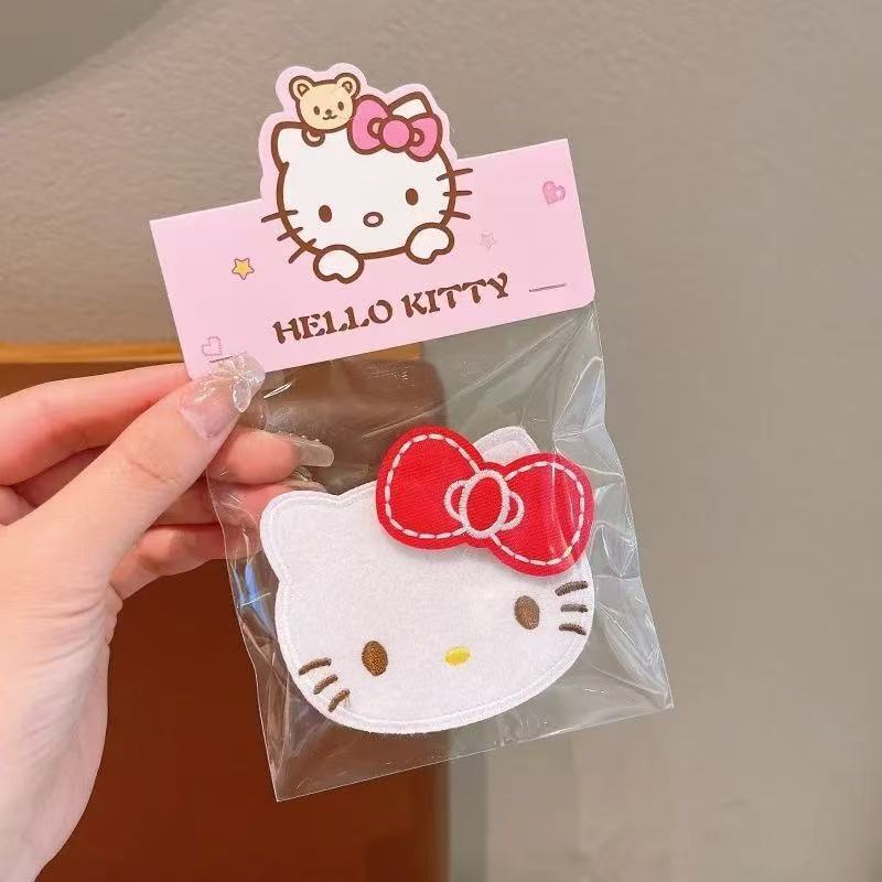 かわいいリボンキティ猫の髪の毛ベルクロ甘い女の子の額前髪ヘアピンヘアピン子供用帽子|undefined