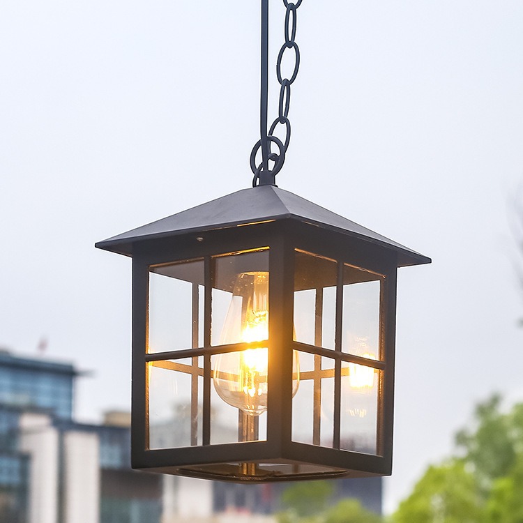 Outdoor waterproof chandelier simple modern courtyard corridor aisle Sunshine Room restaurant door decorative lighting lamps