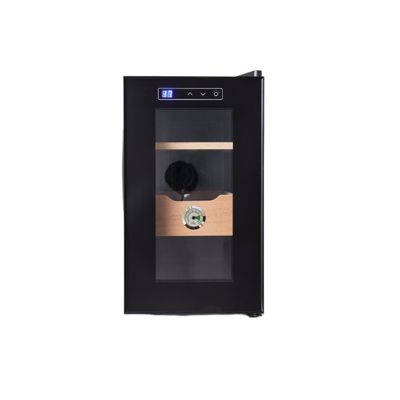 FUENTE fabricante de temperatura constante hidratante gabinete de cigarro semiconductor refrigerado por aire sola temperatura tabaco y vino Vitrina refrigerada pequeño gabinete de cigarro