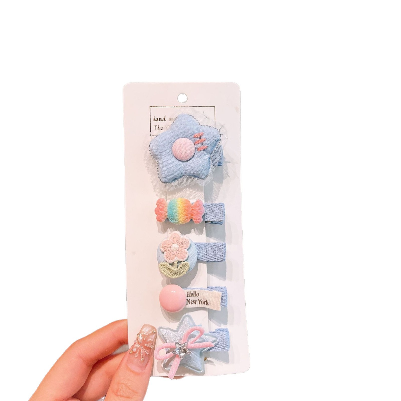 Clip de cabello de malla de encaje para niños estrella nebulosa accesorios para el cabello de bebé tela tarjeta de cabello de dibujos animados para niñas