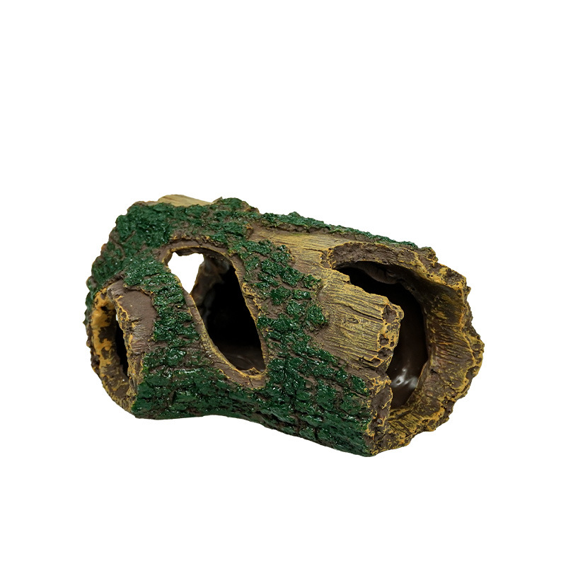 Decoración para Peceras, Cueva de Escondite, Simulación de Corteza de Árbol, Cueva de Resina, Agujero Hueco en el Árbol, Tronco de Árbol, Casa de Escondite para Reptiles, Peces y Camarones