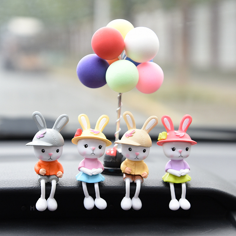 Cute MengMeng rabbit car ornaments PVC pendant accessories wholesale personalized car center console small doll wholesale