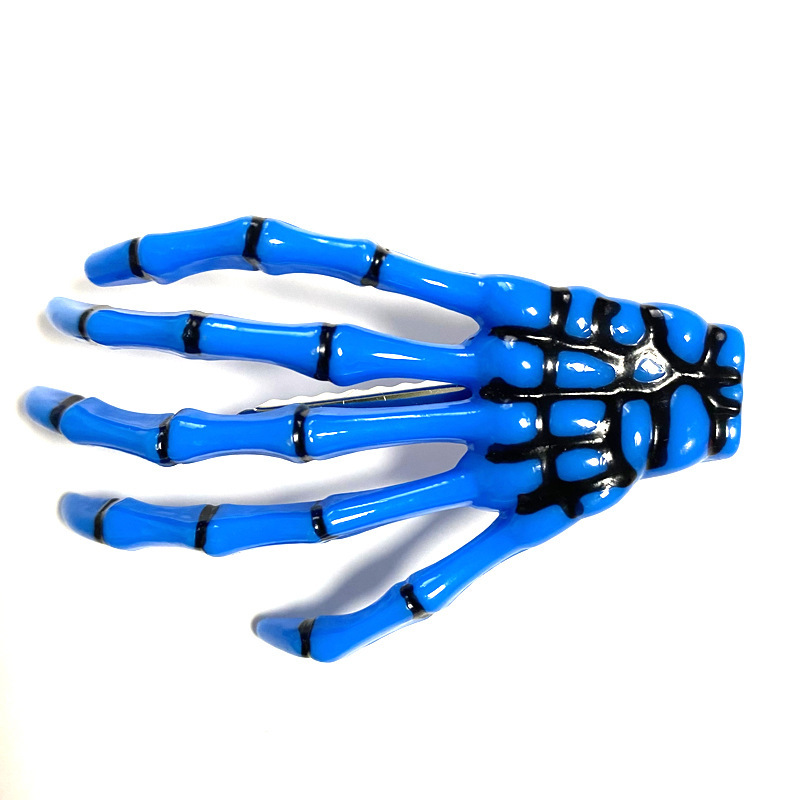 Espejo cruzado Halloween peinados Halloween peinados extraños esqueleto hueso clip de mano mano mano garra clip de pelo fiesta