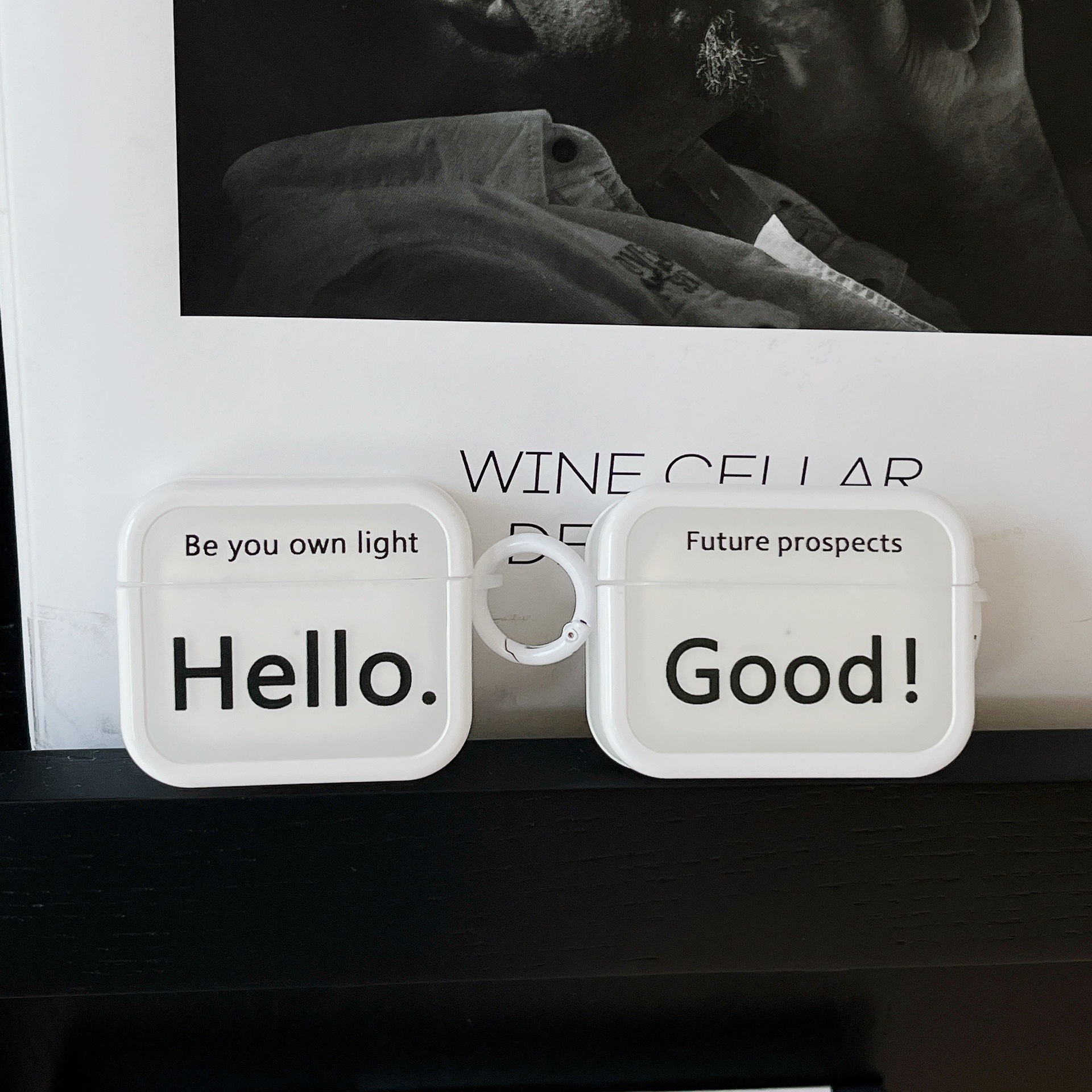 ins簡約hello英文適用蘋果AirPods Pro2保護套airpods3代耳機男女