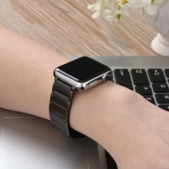適用於蘋果6789代智能手錶磁吸鋼帶 iwatch se 金屬手錶帶
