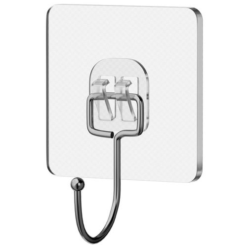 Creative strong square transparent adhesive hook plum blossom seamless nail-free hook load-bearing wall hanging punch-free adhesive hook