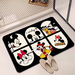TEMU人気漫画萌え趣味ミッキーマウス珪藻泥マット浴室トイレ吸水速乾足マット卸売り