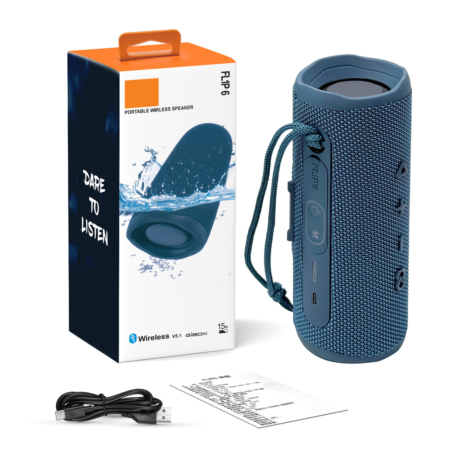 Altavoz Bluetooth Inalámbrico Popular Transfronterizo FL1P6, Altavoz Bluetooth Portátil para Exteriores con Doble Altavoz, Subwoofer con Ranura para Tarjeta TWS