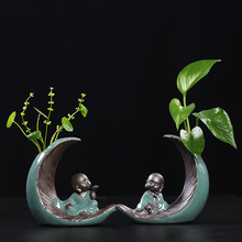 创意陶瓷绿萝水培花瓶水养植物容器家居客厅装饰插花器小清新摆件