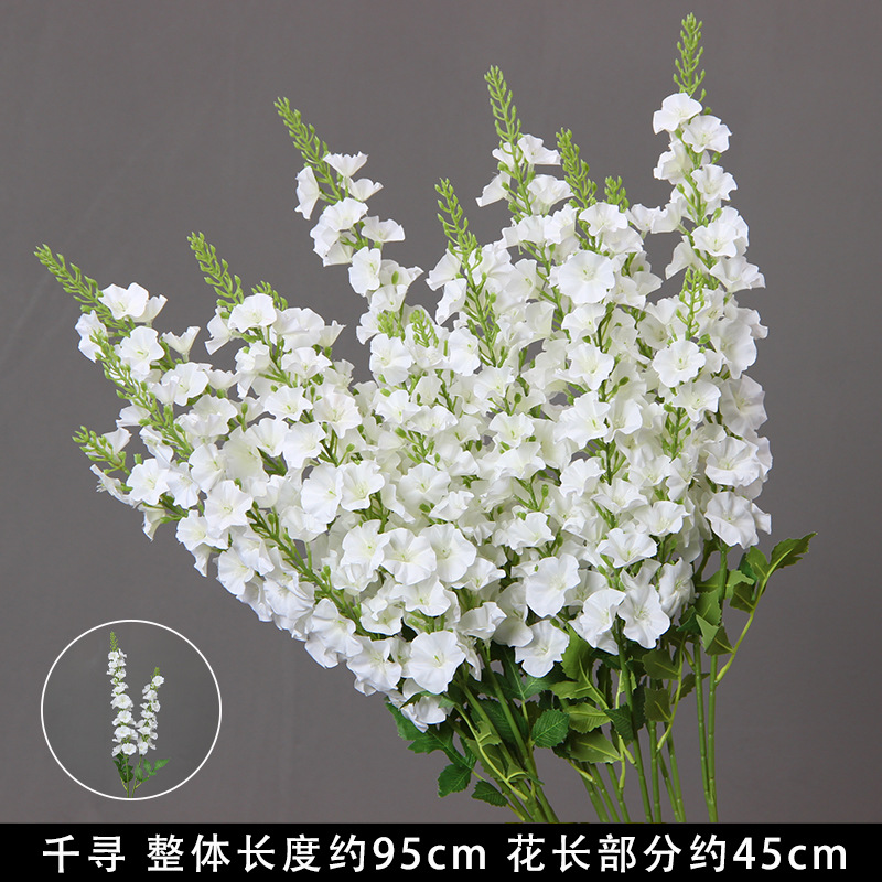 Bodas de flores de seda de imitación blanca flores falsas decorativas floral sala de bodas floral hogar ramo único camino de introducción de flores