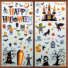 亚马逊万圣节南瓜幽灵蝙蝠Halloween节日装饰墙贴批发pvc静电贴纸