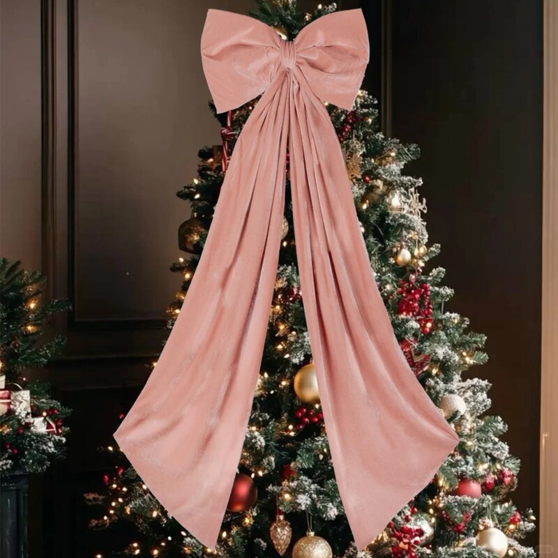 クリスマス特大ベルベットリボンクリスマス結婚式お祝いパーティークリスマスツリーウィンドウ玄関ドア装飾アレンジメント|undefined