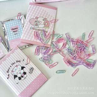 Macaron color fresh paper clip metal fixed small card delivery card packaging material fixed sticker card head pin