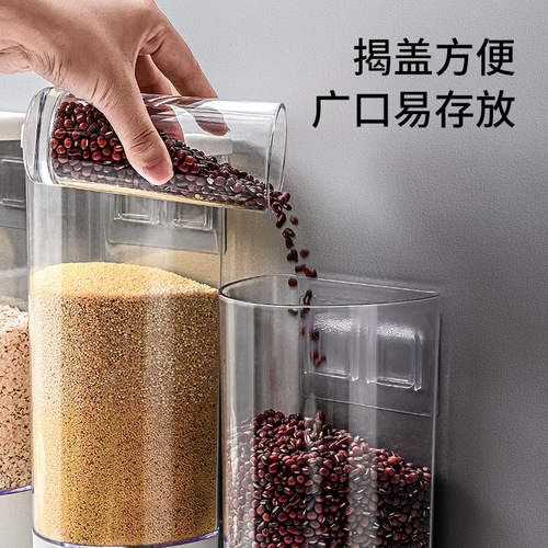 Cross-border wall-mounted press-out miscellaneous grains storage tank grains and grains storage box rice and beans snacks storage sealed tank