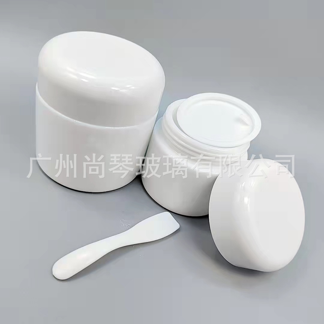 En stock suministro 100g botella de crema de cúpula 50g Jade blanco crema facial botella de crema cosmética frasco de crema de porcelana blanca