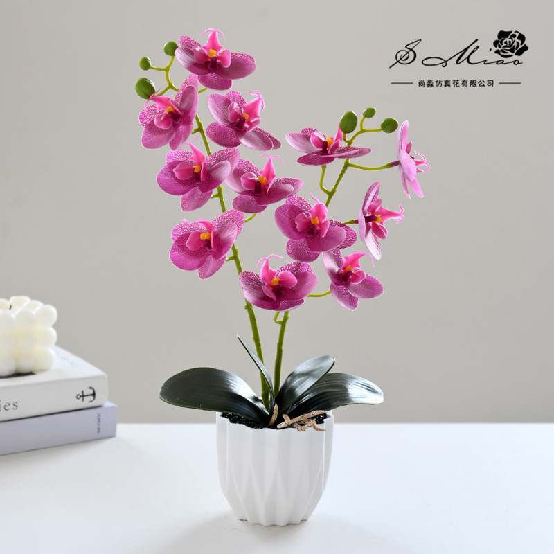 Flores falsas impresión 3D película de orquídea mariposa sensación pequeña simulación de bonsai decoración interior creativa decoración simulación de maceta