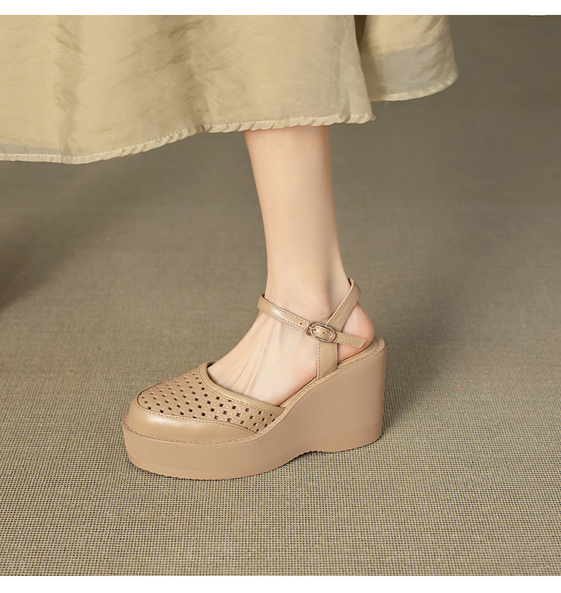 Sandal cao gót nữ mũi nhọn quai ngang đế dày 9.5cm — màu trắng ngà, màu mơ chi tiết 7