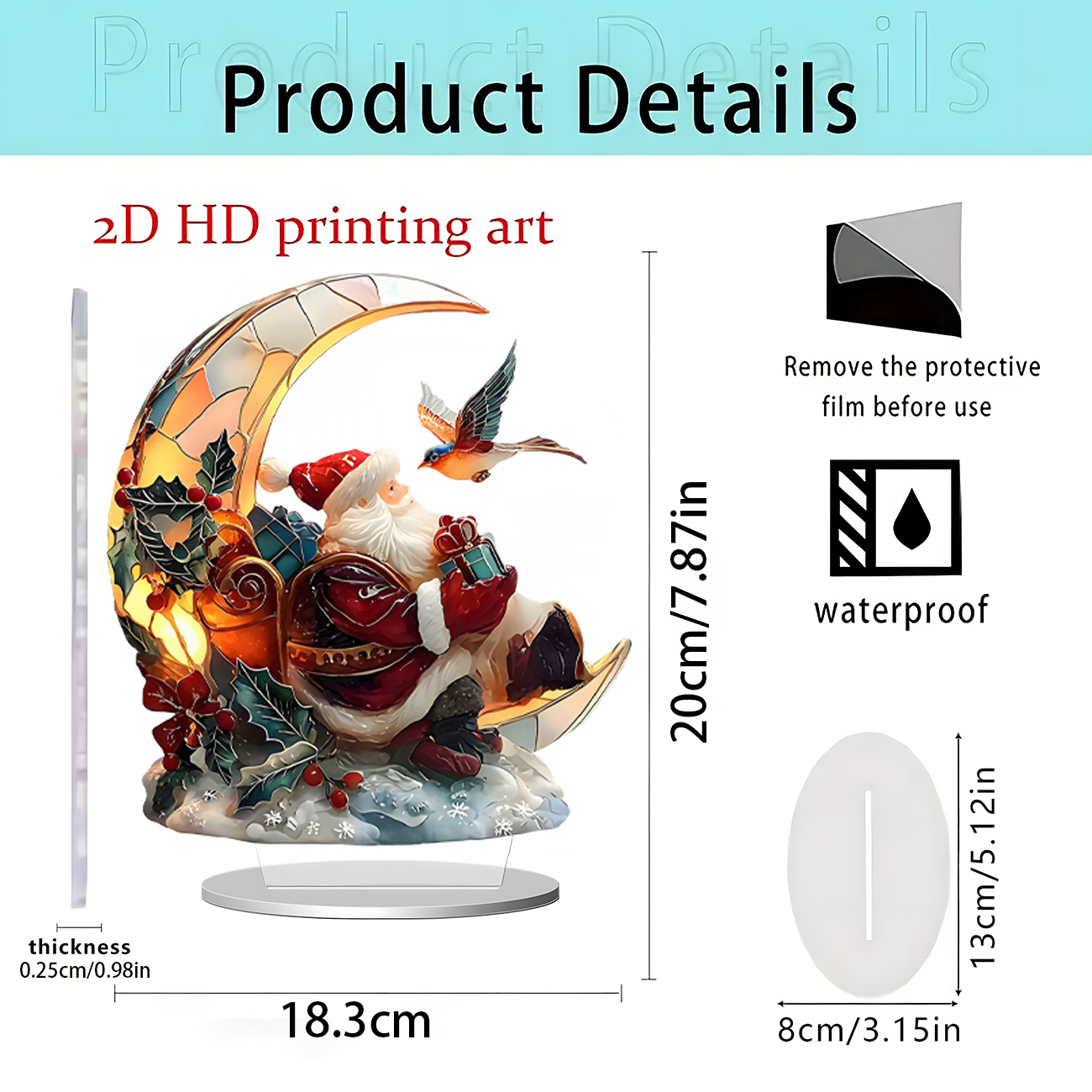 Nuevos productos transfronterizos Santa Claus y unicornio 2D acrílico decoraciones para el hogar decoraciones de escritorio de vacaciones