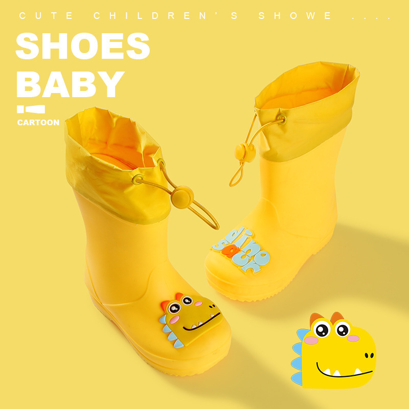 Children's Rain Boots for Boys and Girls, Non-Slip Rain Boots, Kids' Waterproof Shoe Covers, Cartoon Baby Rubber Shoes for Young Children