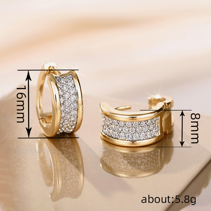 Boucles d'oreilles créoles en zircon haut de gamme chic_voghion.com