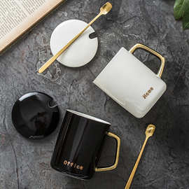 北欧情侣陶瓷杯马克杯高颜值水杯咖啡杯节日礼品套装商务制定logo
