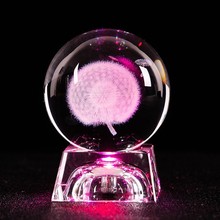 60MM水晶球足球台球高尔夫球黑8创意个性水晶篮球摆饰刻字