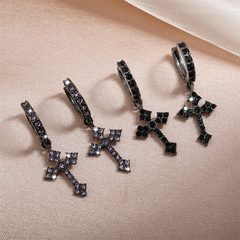 High-End Design, Light Luxury, Zircon-Encrusted Diamond-Shaped Copper Earrings, Sweet and Cool Style, Fashionable and Versatile, Stylish Multi-Style Earrings for Women