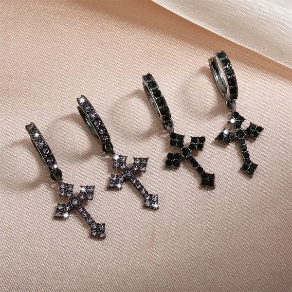 High-End Design, Light Luxury, Zircon-Encrusted Diamond-Shaped Copper Earrings, Sweet and Cool Style, Fashionable and Versatile, Stylish Multi-Style Earrings for Women
