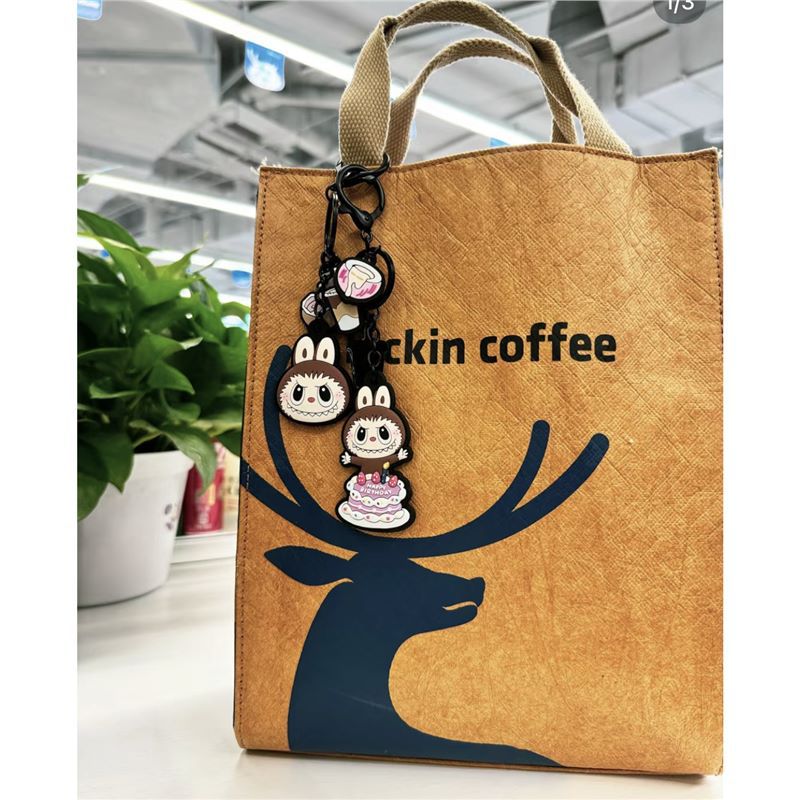 杜邦纸袋定 制瑞幸手提环保帆防水可水洗布袋周边托特包印logo图