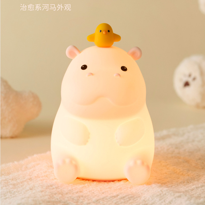 創意クロスボーダー新商品カバ小夜灯寝室高級感雰囲気灯HIPPOアニメ動物夜灯ledランプ|undefined