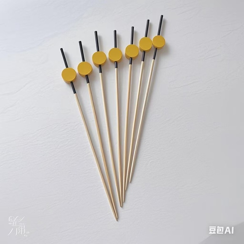 使い捨て竹串平円珠串串串100本/包、12c、10Cm、9Cm、クリエイティブ竹串装飾|undefined