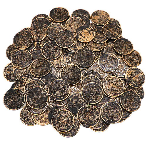 Crossbow Plastic Gold Coins Pirate Coins Game Chips Coins Treasure Chest Gold Coins Pirate Accessories Decorative Toys
