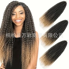 クロスボーダーウィッグ人気のアフロキンキーカーリーかぎ針編みヘア高温シルクかぎ針編みヘア