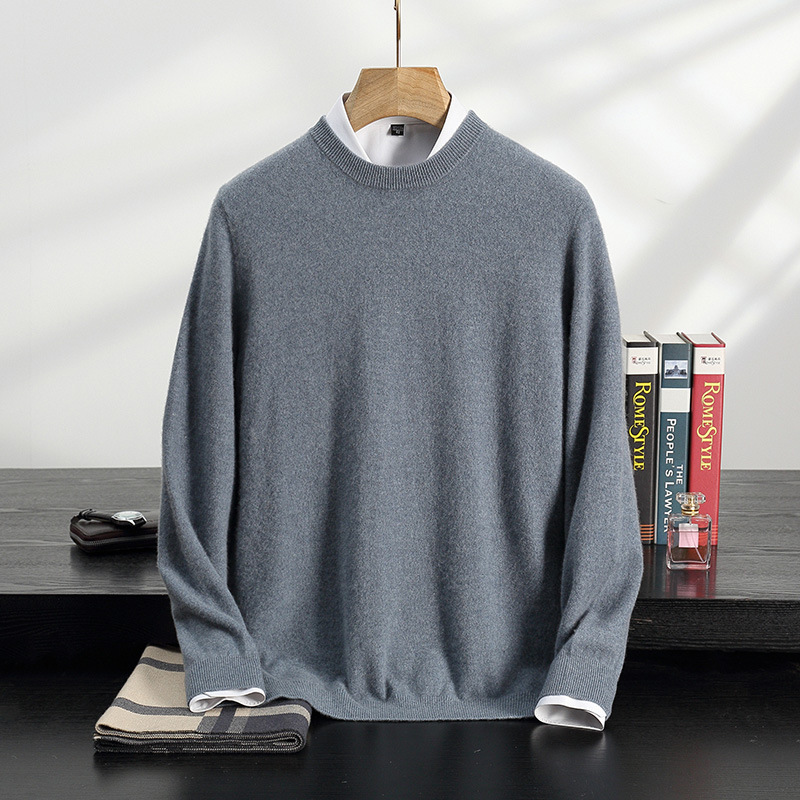 Demi-season cashmere solid base body-friendly knitted sweater with a…