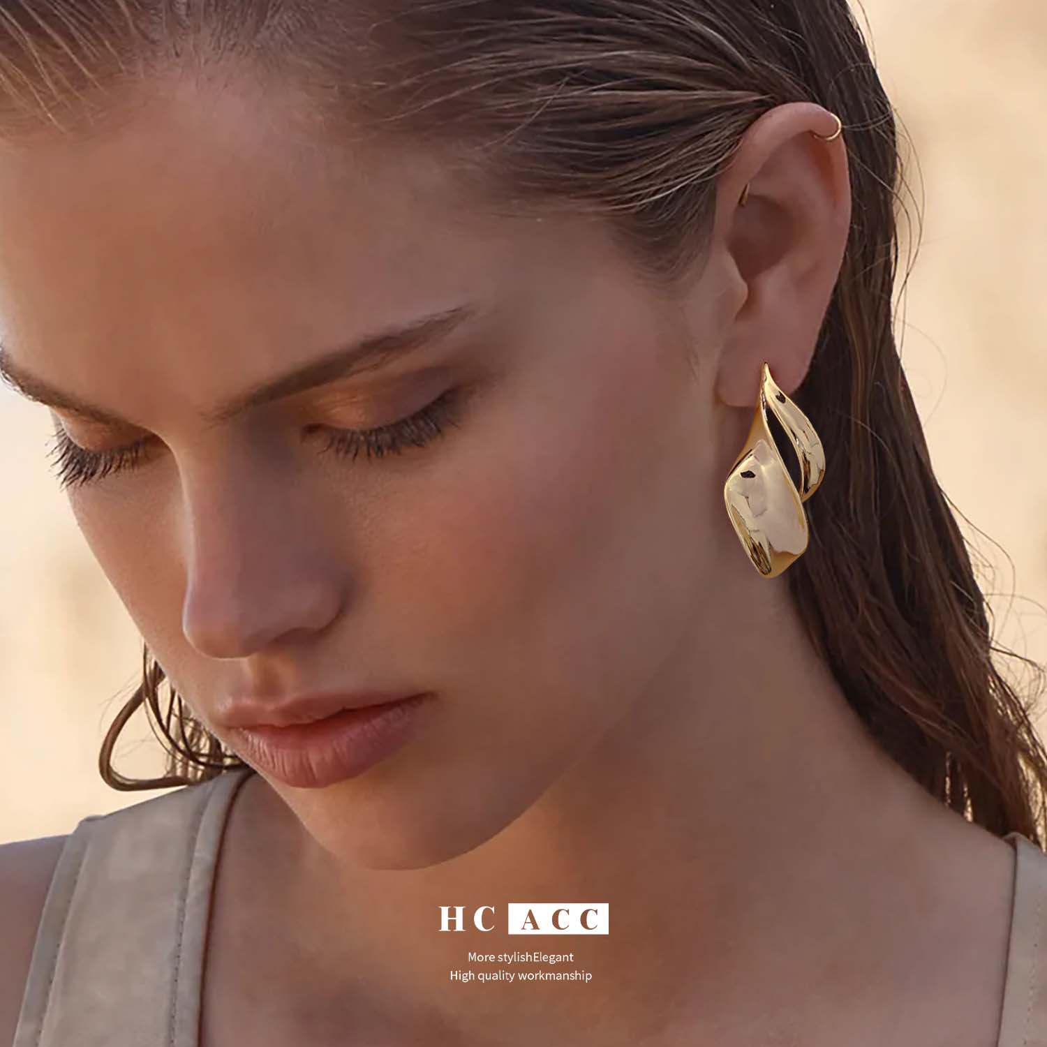 european-and-american-exaggerated-fashion-niche-irregular-design-atmospheric-high-sense-copper-plated-real-gold-womens-creative-gap-ear-jewelry