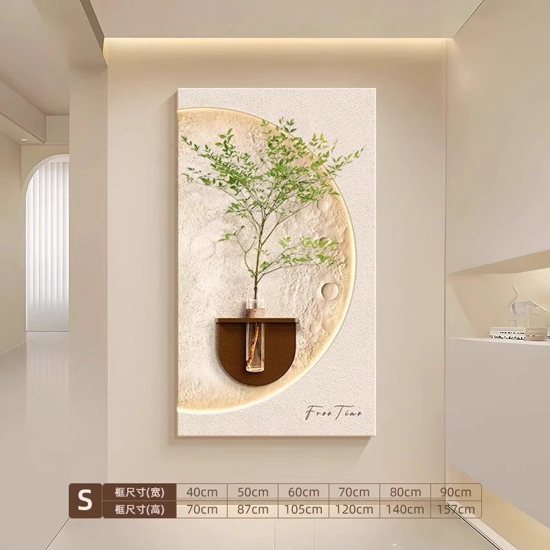 クリーム風客間背景壁装飾画水培緑植戸は玄関廊下の通路壁画を掛けている
