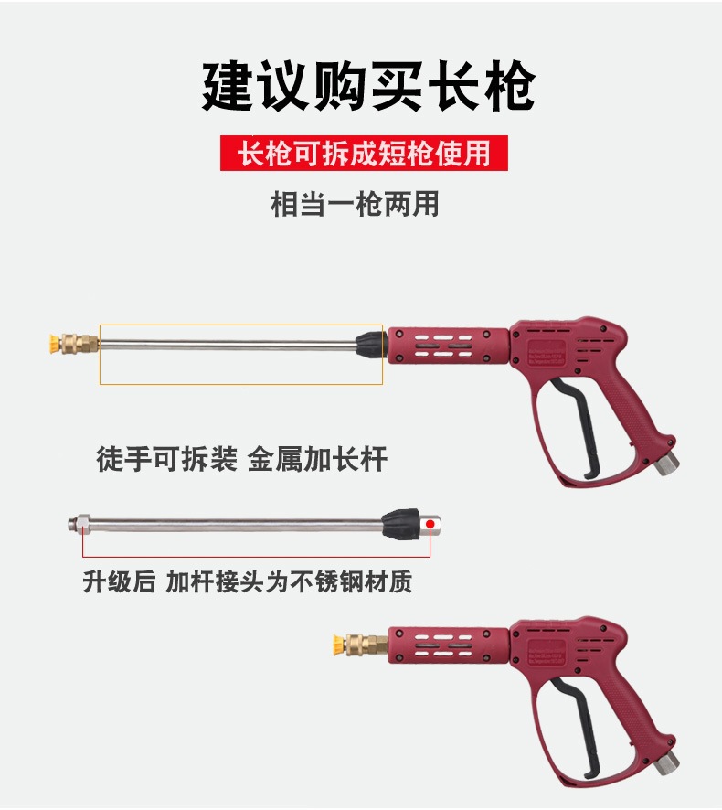 Ceramic valve pressure-resistant 250kg ultra-high pressure washer water gun, automatic shut-off when the gun is released, special water gun for car wash machines