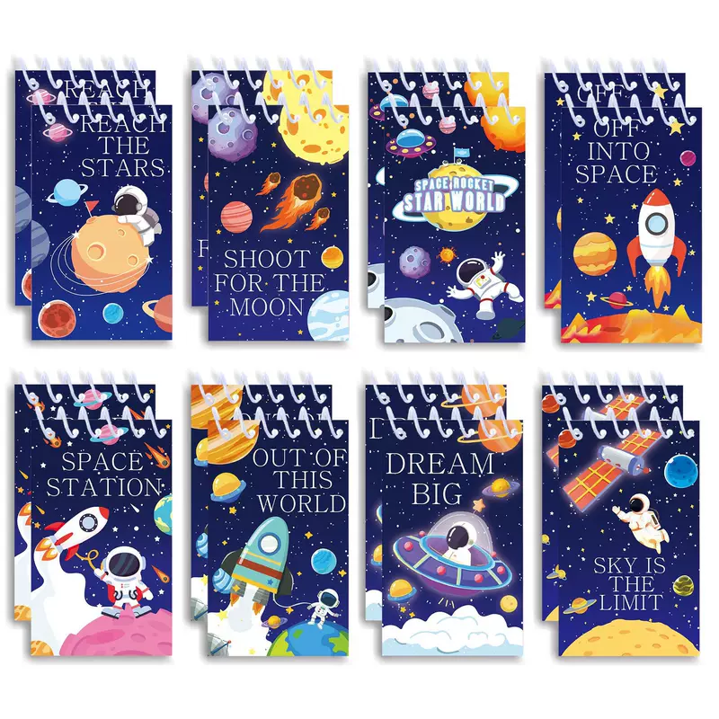 XQ006 Planet vertically flipped portable coil notepad student paper notepad can tear loose leaf notes