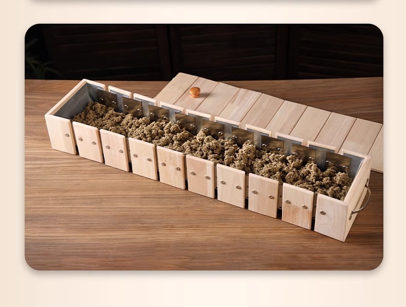 Long Snake Moxibustion Box Oak Wood Du Mai Ginger Moxa Tray for Spine Back and Abdomen Professional Use preparation