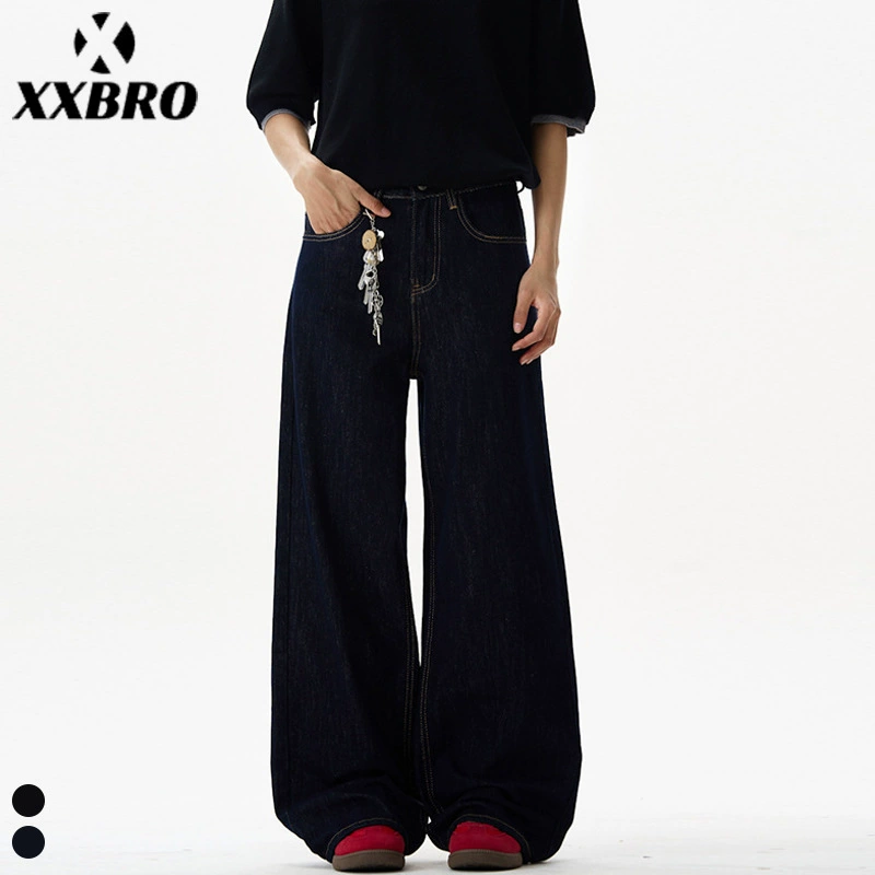 Xxbro мужская одежда # американский бренд Tojie Chao Danning оригинальный цвет быка дикие брюки A-siza прямые джинсы с высокими широкими ножками