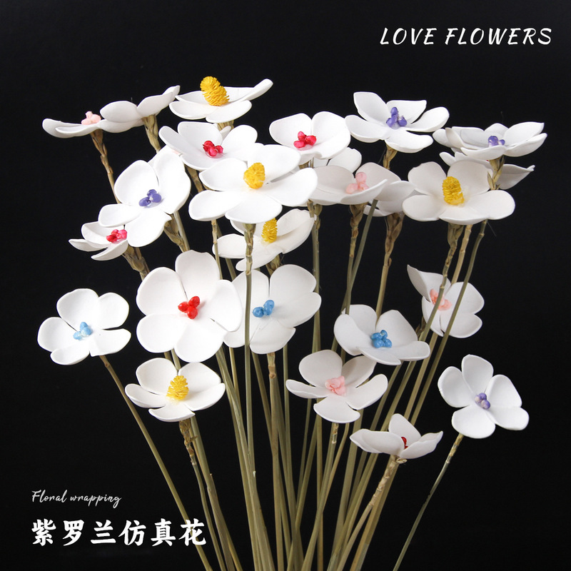 Changyi Wholesale Violet Artificial Flowers Dried Flowers Fresh Flower Bouquet Accessories Five-Petal Eternal Flowers Waterproof Floral Materials