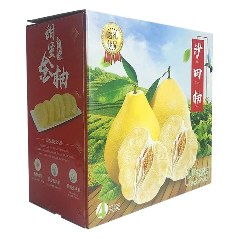 Оптовая продажа Shatian pomelo подарочная коробка для упаковки 2/4 шт портативная толстая гофрированная подарочная коробка для фруктового магазина фруктовый сад подарочная коробка для грейпфрута