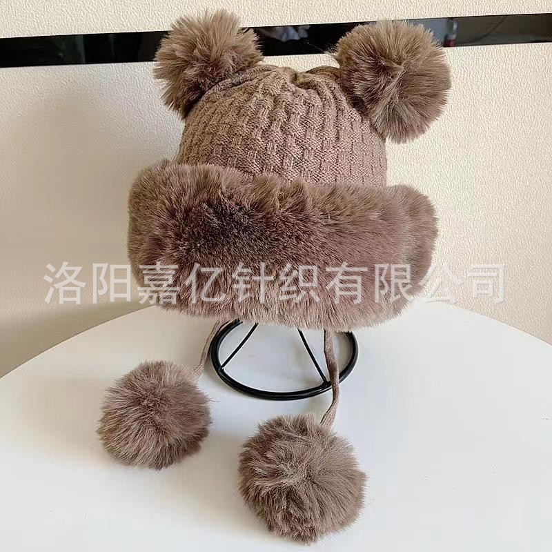 帽子女秋冬韩版可爱鹿角毛球护耳毛绒帽圣诞加厚东北雷锋帽骑车帽|undefined