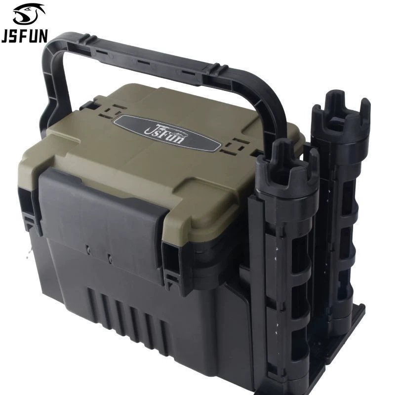 Ящик для рыбалки на открытом воздухе, двухслойный, большой вместимости, утолщенный, со съемным отсеком для приманок, ящик для хранения рыболовных снастей, ящик для приманок и наживок.