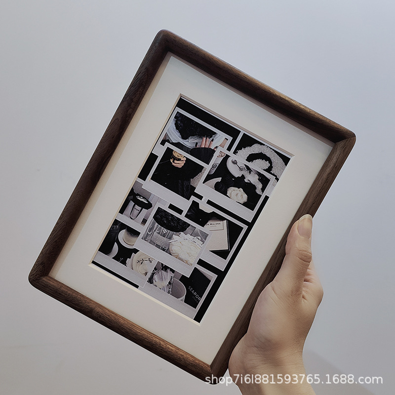 Solid wood mortise photo frame decoration 6-inch 7-inch family portrait decoration couple picture frame wall mounting and washing photo factory wholesale