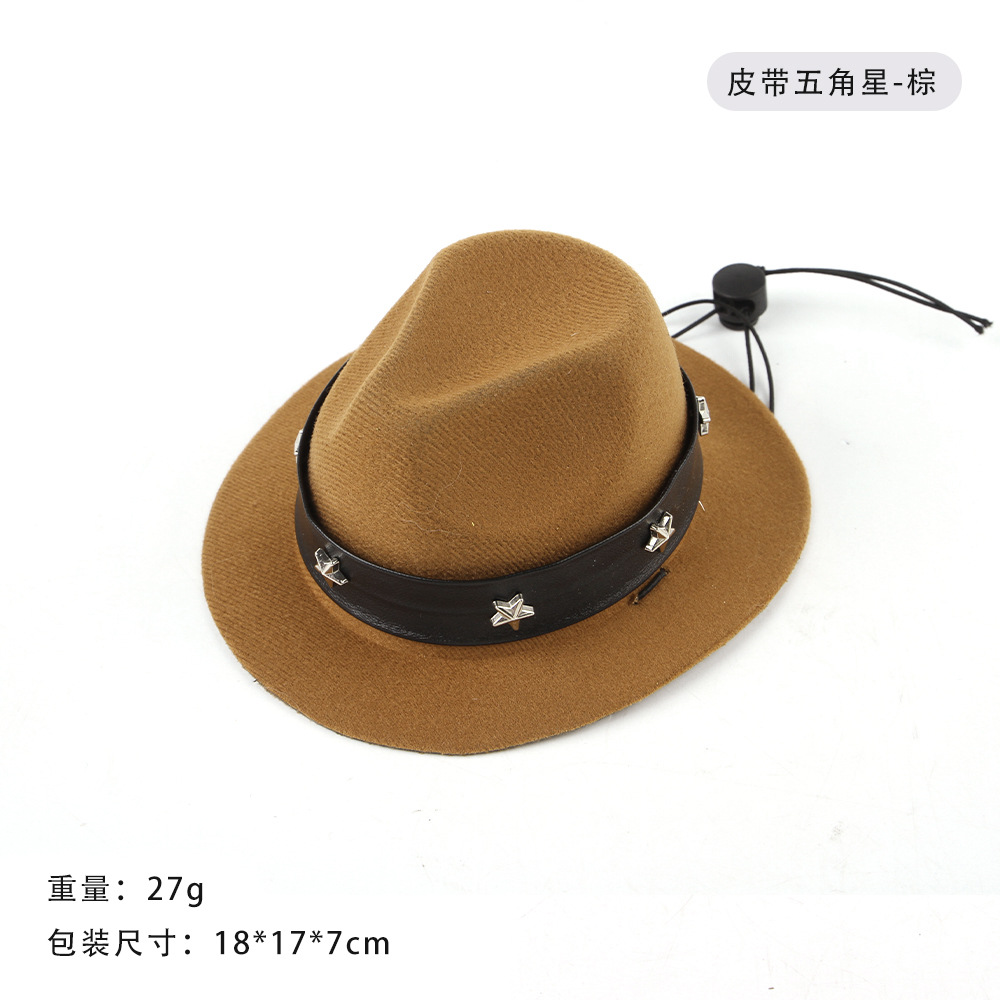 B45122 Cinturón de estrella de cinco puntas marrón