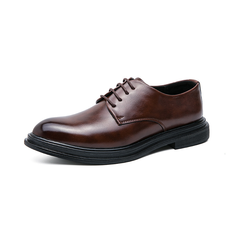 Zapatos de cuero masculinos primavera y otoño transpirable estilo inglés vestido formal de negocios negro punta alta casual zapatos de boda de novio image 6