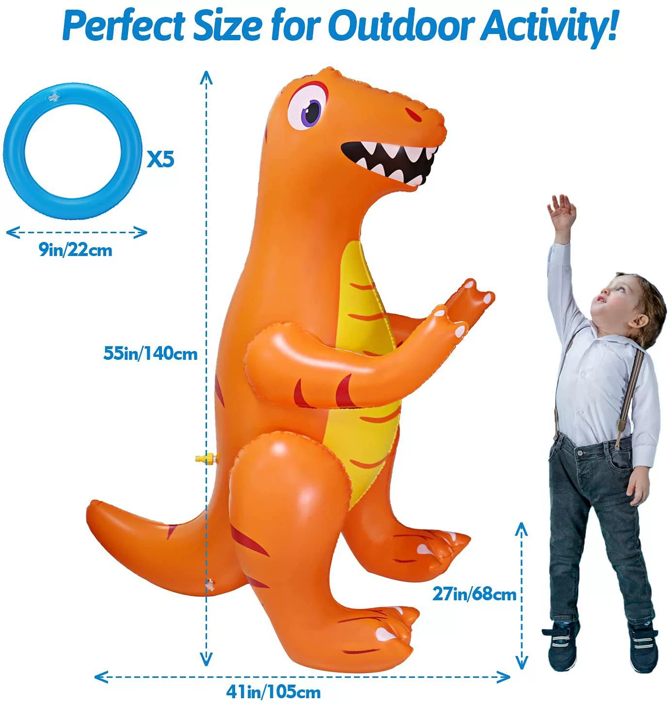 Прямые поставки с фабрики Новый надувной спрей воды динозавр открытый двор газон детские водные игрушки посыпка динозавр